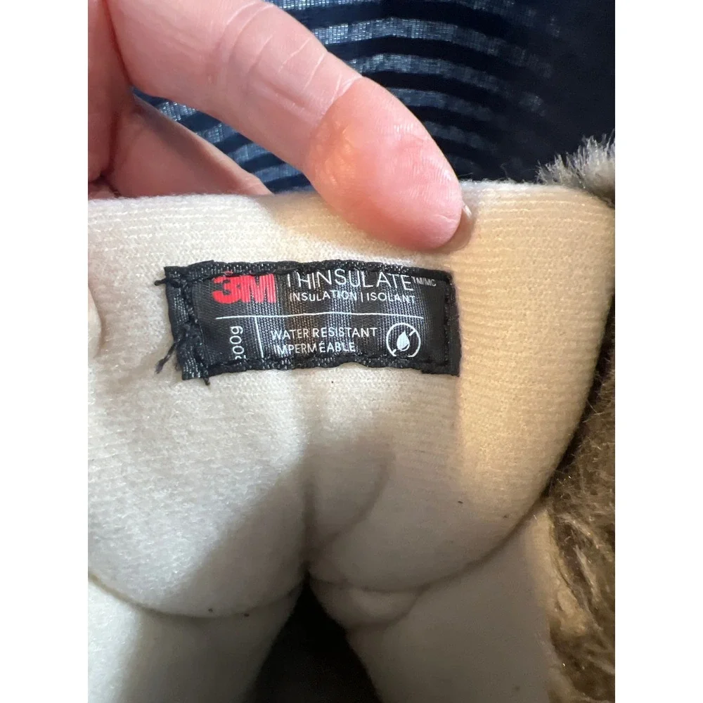 Northeast Outfitters snow Winter Boots Ivory Leather Faux Fur‎ Th insulate 7